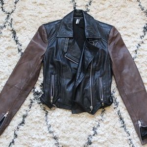 Topshop Vegan Leather Moto Jacket